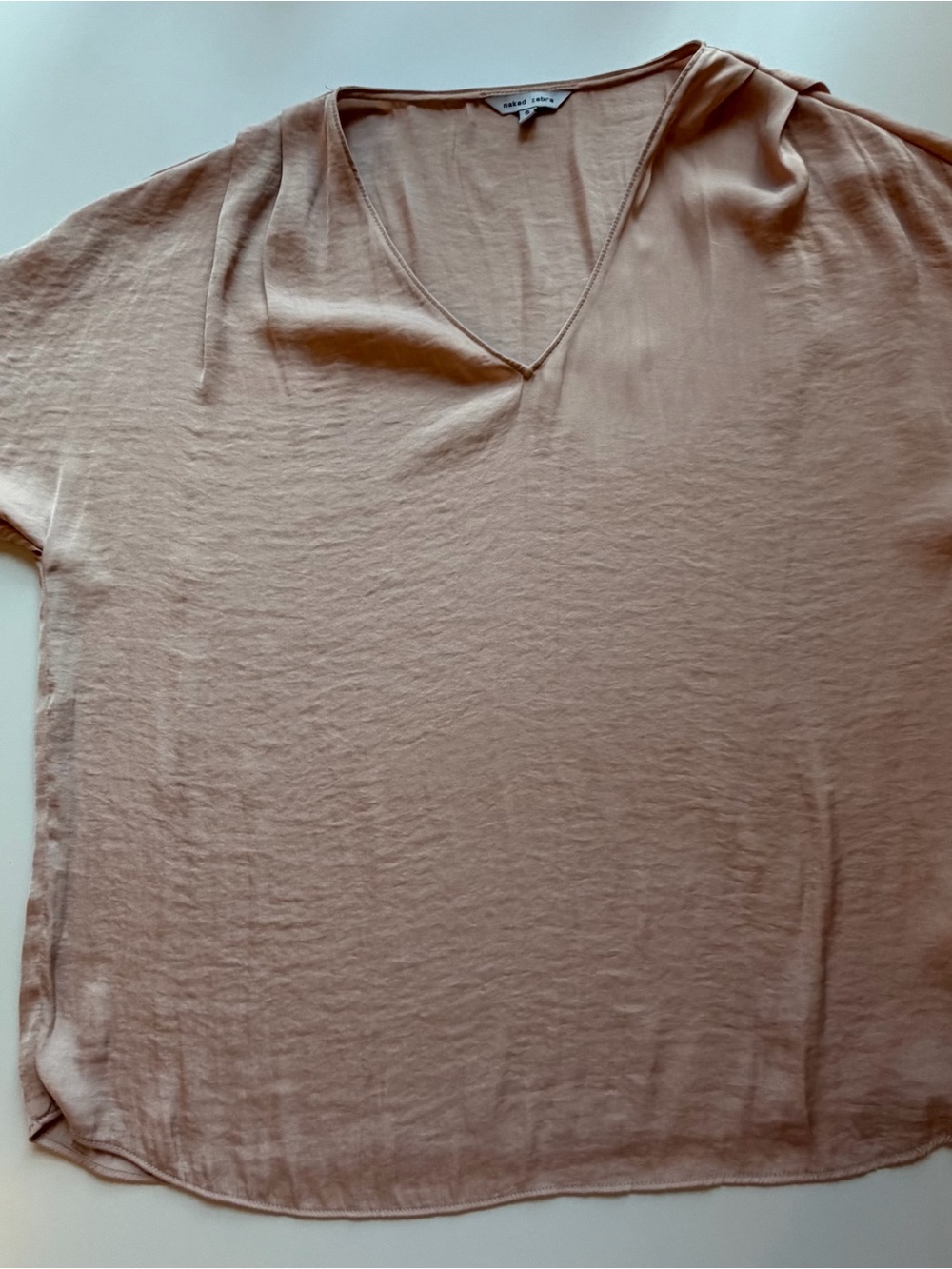 Naked Zebra V-Neck Short Sleeve Top